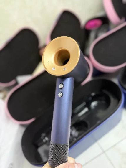 Super Hair Dryer фен с кейсом 1 насадка синій з золотим | Зображення 2