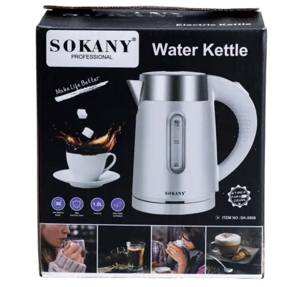 Электрочайник Sokany SK-0808 1200W Черный | Зображення 4