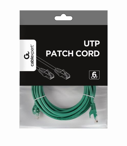 Патч корд Cablexpert PP6U-5M/G, UTP, категорія. 6, литий,  50u" штекер із фіксатором, 5 м,  зеленій | Зображення 2