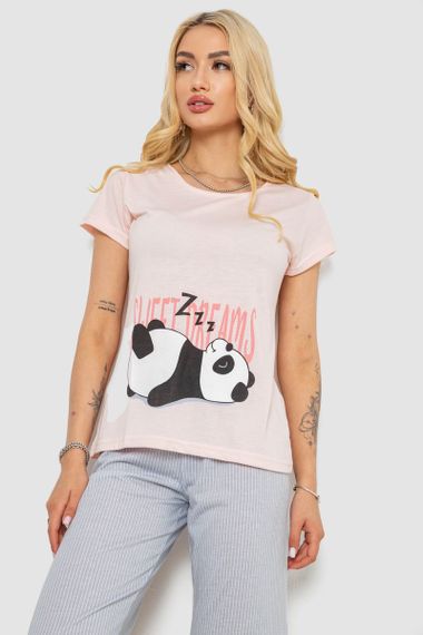 Піжама жіноча з принтом, колір персиковий, 243R7057 | Зображення 1