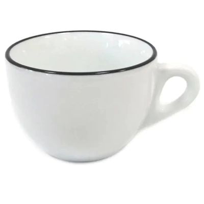 Чашка Ancap caffe latte 350 мл, серія Verona Colored Rims Black (37571)