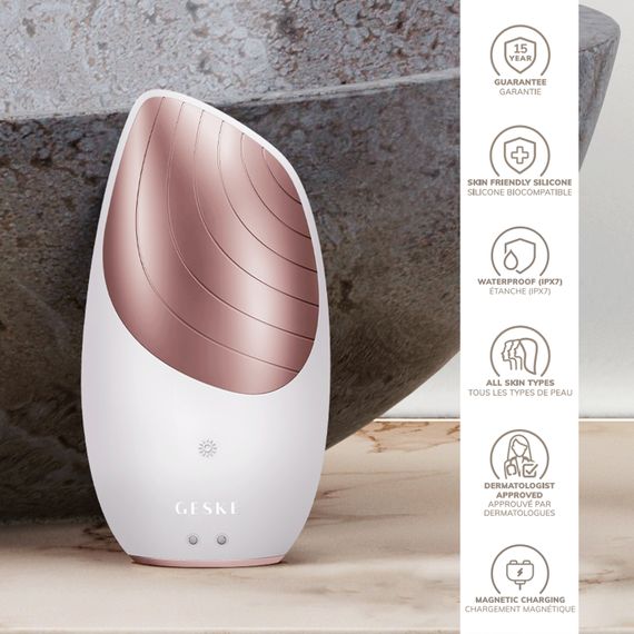 Електронна звукова термо щітка для обличчя GESKE Sonic Thermo Facial Brush 6в1 starlight | Зображення 2