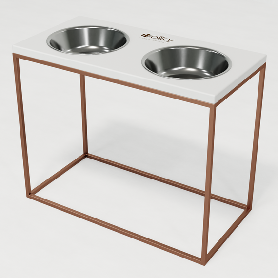 Миски на підставці для великих собак Hollky Base XL40 (2 × 1,8 л) BXL40-522640-GLWH