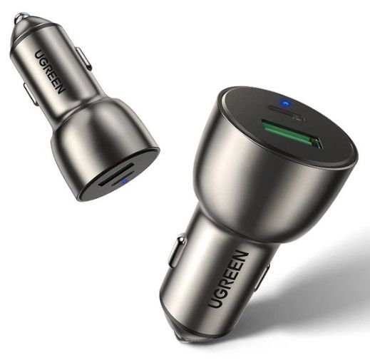 Автомобильное зарядное устройство Ugreen CD213 USB Type-C PD 3.0 + USB QC 3.0 52.5W (30+22.5) Серый | Зображення 1