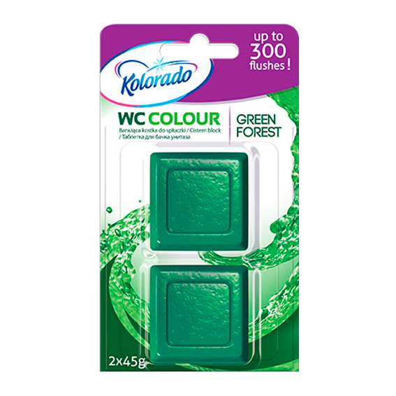Таблетка для бачка унітазу WC Colour зелений 2шт KOLORADO