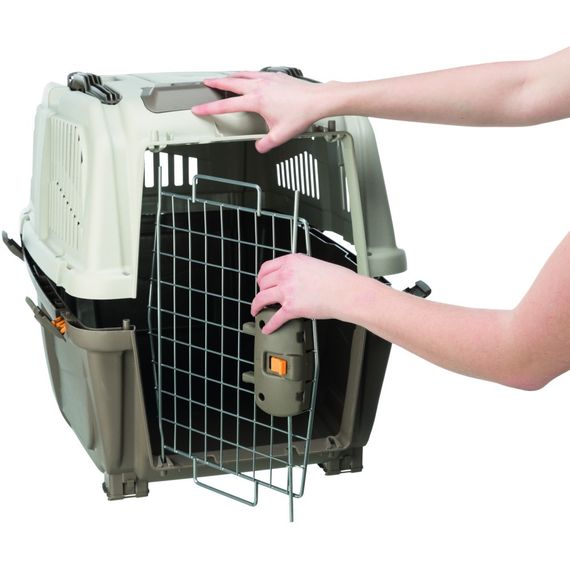 Контейнер-переноска Trixie для собак Skudo 5 вагою до 35 кг коричнева пластик розмір M 59x65x79 см | Зображення 1