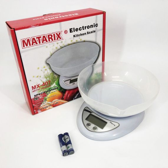 Весы для еды с чашей Matarix MX-407 5 кг, Весы для кулинара еды кухонные AO-88 | Зображення 6