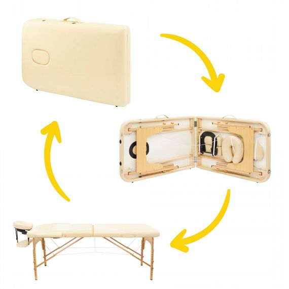 Масажний стіл складаний 4FIZJO Massage Table Wood W70 Beige TABLEW70BEIGE (P-5907739318343) | Зображення 9