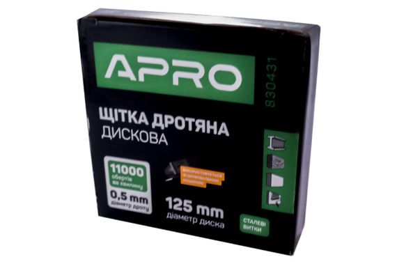Щетка дисковая Apro - 125 мм x М14 плетеная (830431) | Зображення 2
