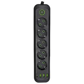 Мережевий фільтр-подовжувач 5 розеток 3xUSB-A 1xUSB-C 3м чорний HP-5-42