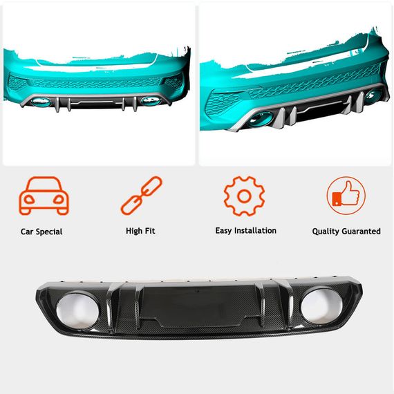 Дифузор заднього бампера (для RS SD, Карбон) для Ауди A3 2020- рр | Зображення 1