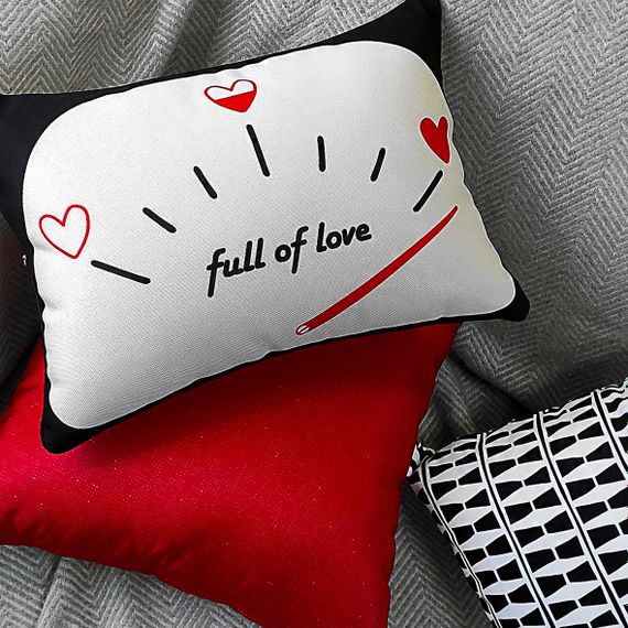 Подушка для інтер'єру з мішковини Full of love 45x32 (43PHB_21L004)