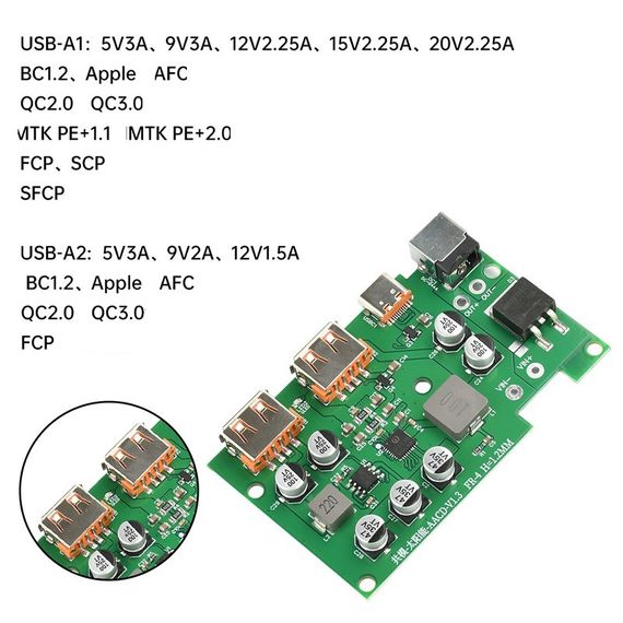 Модуль DC-DC стабілізатор напруги сонячної панелі USB+DC+Type-C QC/PD драйвер для сонячних батарей | Зображення 1