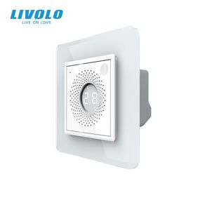 Розумний датчик температури та вологості ZigBee (термометр-гігрометр) LIVOLO білий, 2.5D скляна