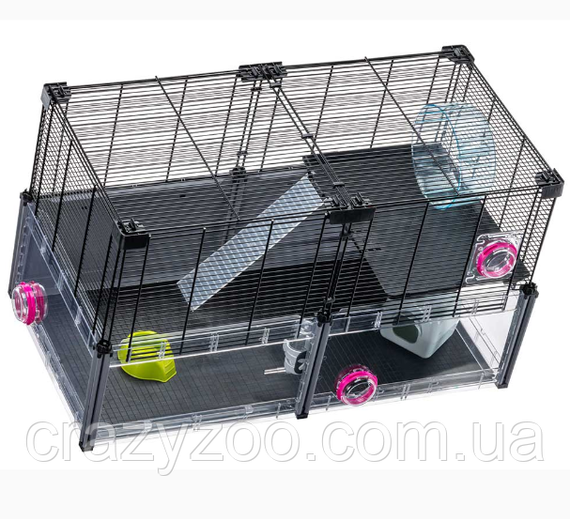 Модульна клітка для хом'яків та мишей Ferplast Multipla Hamster з аксесуарами чорна 72.5x37.5x42 см 57007217 | Зображення 5