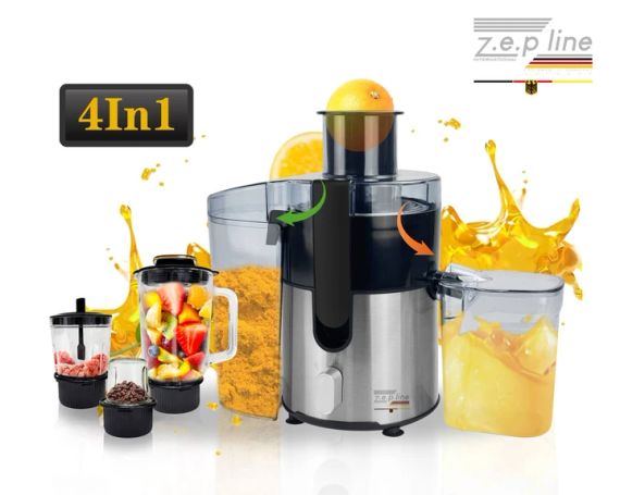 Соковижималка електрична 4в1 (блендер, міміксер, кавомолка) 3000 Вт Zepline ZP-122 Універсальний кухонний до | Зображення 1