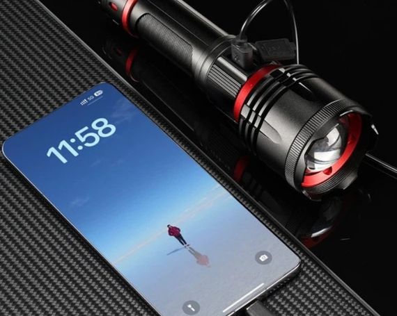 Ручной фонарь YEMAO YM-B631-D 2500LM линза для поджига 5000 mAh 5 режимов работы Черный | Зображення 6