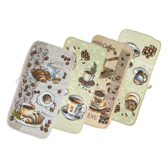 Набір кухонних рушників 4 шт 24x48 см Кава 1 HomeBrand | Зображення 1