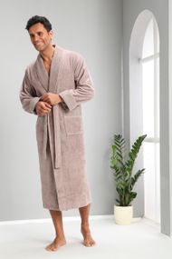 Мужской однотонный халат Nusa 2965 бежевый M