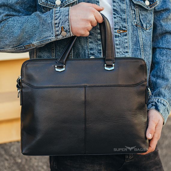 Офісна чоловіча сумка для документів Tiding Bag N15419 чорна | Зображення 1
