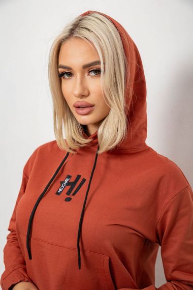 Спортивний костюм жіночий двонитка, колір теракотовий, 214R1419-003 | Зображення 4