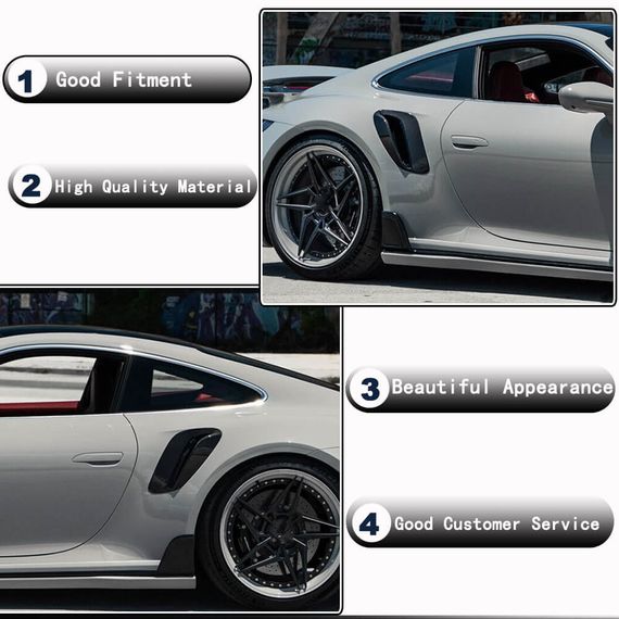 Накладки на задні крила (для Carrera/Targa, Карбон) для Porsche 911 2018- рр | Зображення 2