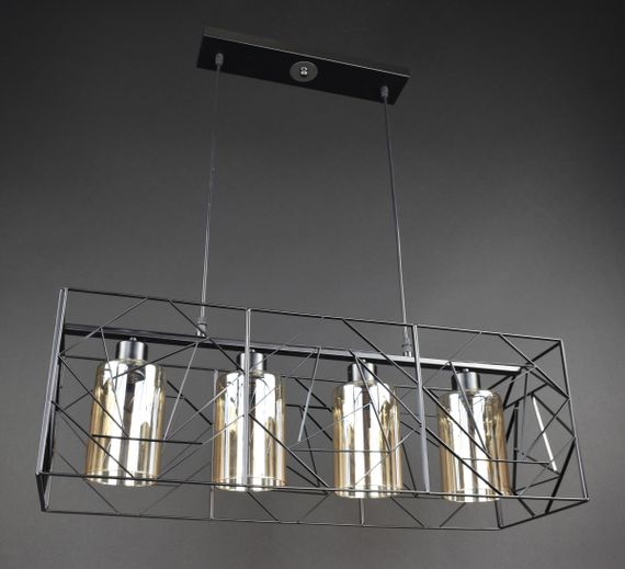 Люстра підвісна LOFT на 4 лампочки 27769 Чорний 30-100х25х71 см.