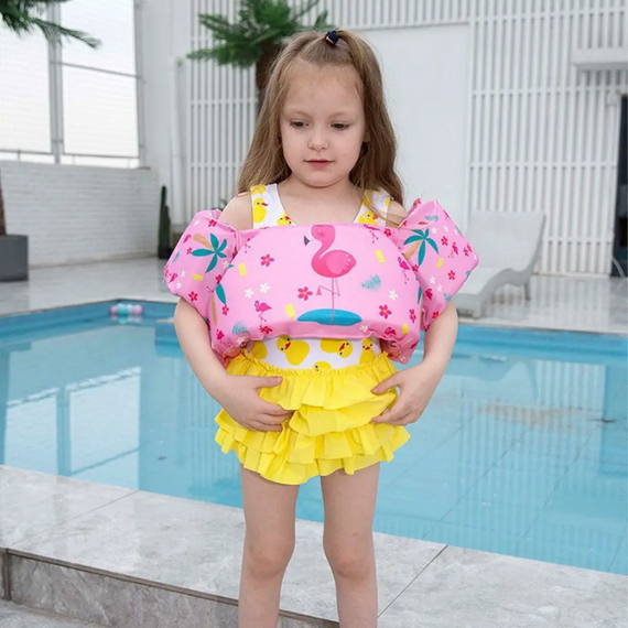 Жилет із нарукавниками дитячий для плавання Фламінго, для діток до 25 кг із регульованою застібкою ззаду | Зображення 2