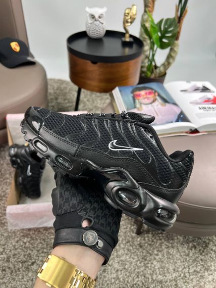 Кросівки Air Max Plus All Black White , текстиль , В'єтнам 41 26 см | Зображення 6