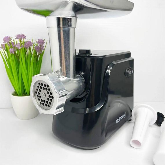 Електрична м'ясорубка з насадкою для ковбас, 2600Вт, Rainberg RB-677 / Шнекова електром'ясорубка | Зображення 2