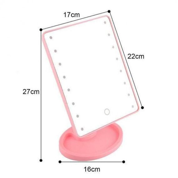 Складное зеркало для макияжа 16 LED, Зеркало для макияжа раскладное, JY-264 Зеркало настольное | Зображення 1