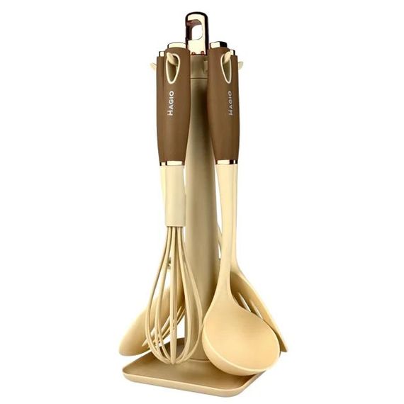 Качественный силиконовый набор для кухни, Набор кухонных принадлежностей на стойке XJ-48 | Зображення 1