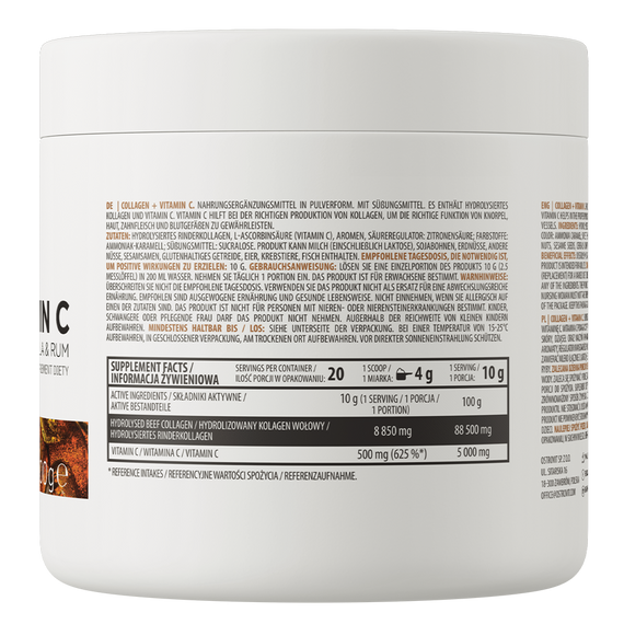 Колаген + Вітамін С Ostrovit Collagen + Vitamin C 200g (Cola &amp; Rum) | Зображення 1