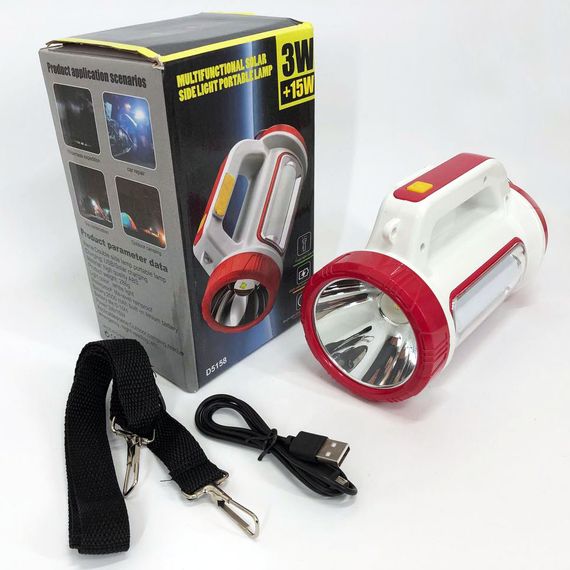 Ліхтар кемпінговий з сонячною панеллю 5158-LED-COB power bank, кемпінговий ліхтар-лампа. Колір: червоний | Зображення 9