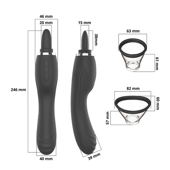 Вібратор - Erospace Sweet Play Clitoral Licking Tongue And Vibrator 2in1 A6 Sex Aura | Зображення 8