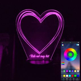 Акриловий світильник-нічник керування з телефона Серце тобі під силу усе tty-n002066