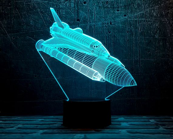 3D світильник нічник з пультом "Шатл" 3DTOYSLAMP | Зображення 2