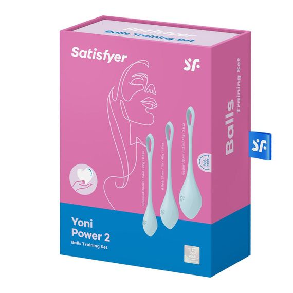 Набір йоні намистин Satisfyer Yoni Power 2 Light Blue, диаметр 2-2,5-3см, вес 22-44-73гр Sex Aura | Зображення 4