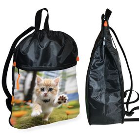 Рюкзак-мішок для взуття, спортивної форми з кошеням дитяча сумка для змінки з розширювачем (01250)