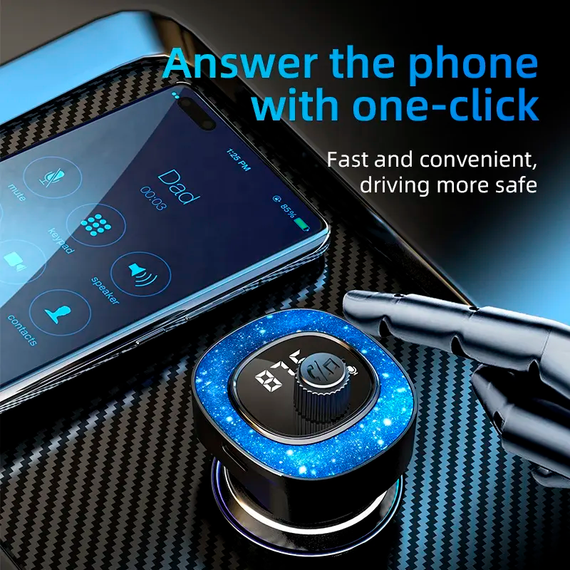 Автомобильный FM ФМ модулятор Terra С41, Bluetooth 5.0, трансмиттер, USB 3.1А, Type C | Зображення 2