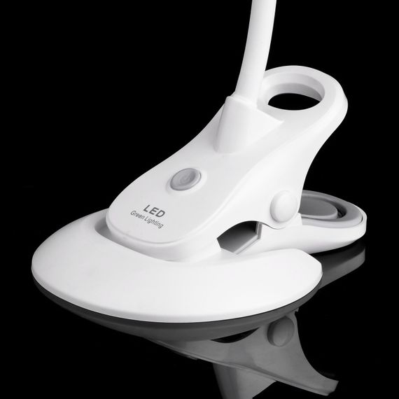 Настольная лампа на гибкой ножке на прищепке белая SL-58 5W WH | Зображення 1