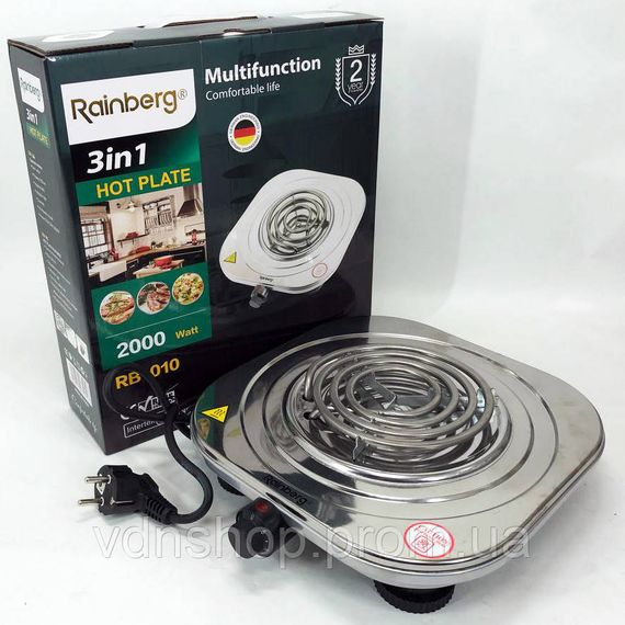Кухонний посуд для готування електричний Rainberg RB-010 2000 Вт, Кухонна плита електро для кухні AD-70 | Зображення 2