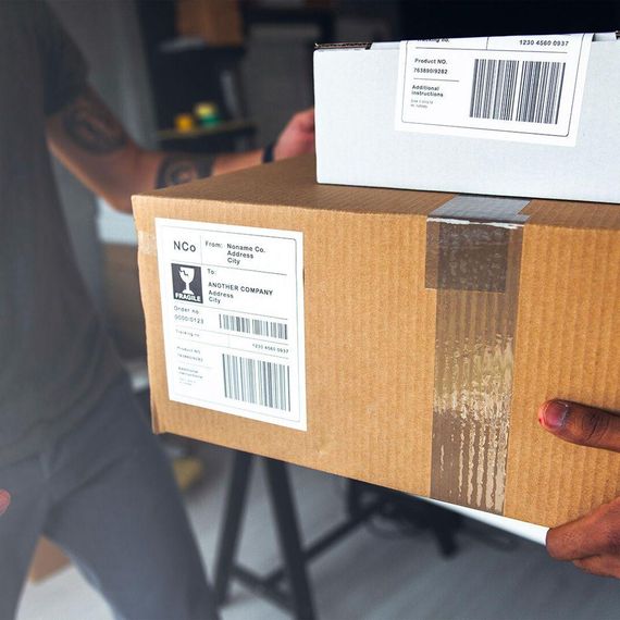 Термоетикетка для Нової пошти (101х101мм), 500 шт в рулоні ЕСО / Етикетки самоклеючі для термопринтера | Зображення 1