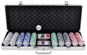 Профессиональный набор для покера Poker box в алюминмевом кейсе (⚠️ Уцененный товар: Повреждён кейс ⚠️) №500N