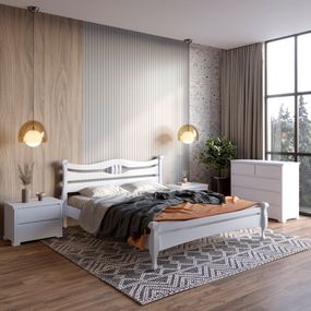 Двоспальне дерев'яне ліжко Mebigrand Даллас Сіро-блакитний (S2010R80B) 140х190 см (MBG-5907)