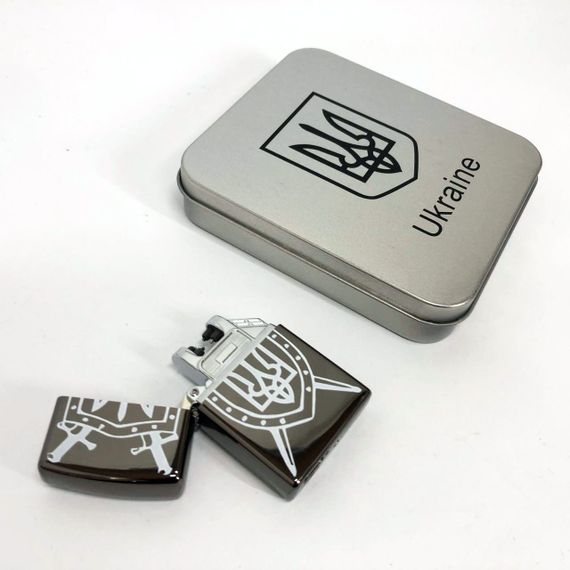 Дугова електроімпульсна запальничка USB Україна металева коробка HL-446. Колір: чорний | Зображення 5