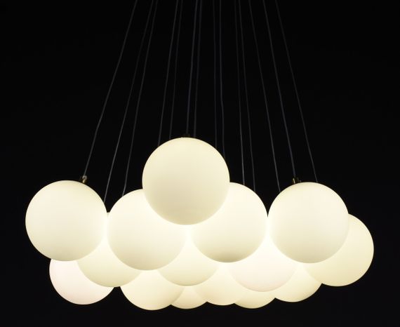 Люстра підвісна на 15 лампочок 27836 Латунь 35-110х52х52 см. | Зображення 4