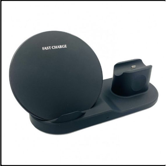 Бездротова зарядка 3 в 1 wireless charger 3 in 1 для смартфона смарт-годинника навушників із захистом | Зображення 6
