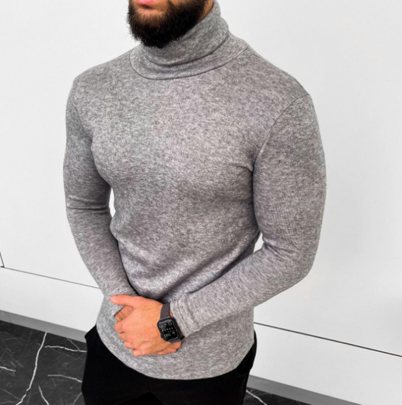 Мужской классический гольф в рубчик FD2021 размер L, цвет серый