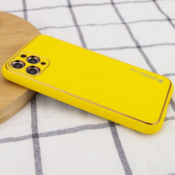 Кожаный чехол Xshield для Apple iPhone 12 Pro Max (6.7") Желтый / Yellow | Зображення 1